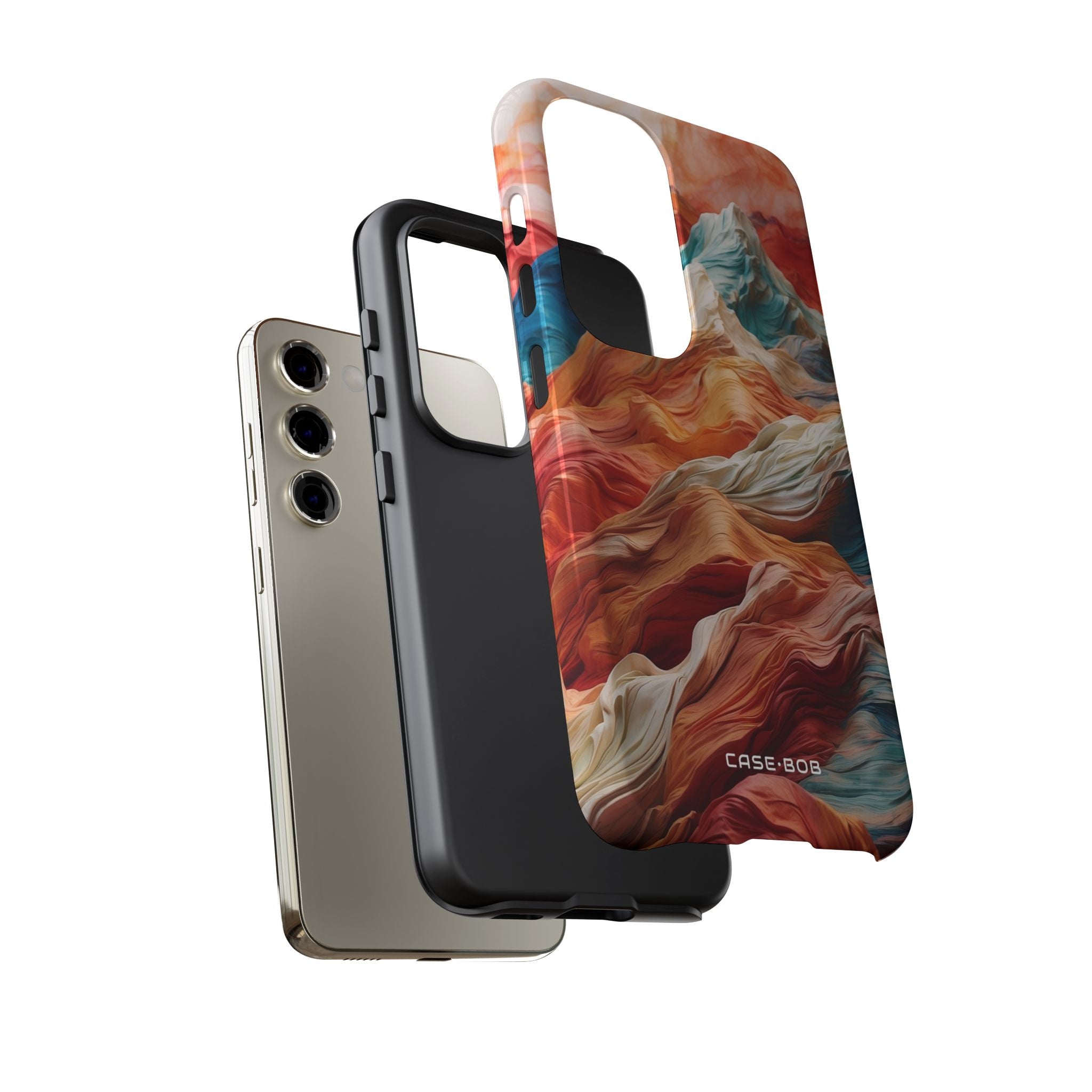 Fabric Peaks Cream Samsung S23 Case - Tough