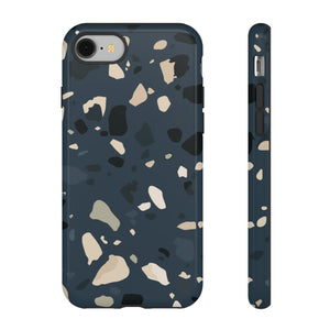 Dark Blue Terrazzo - Protective Phone Case