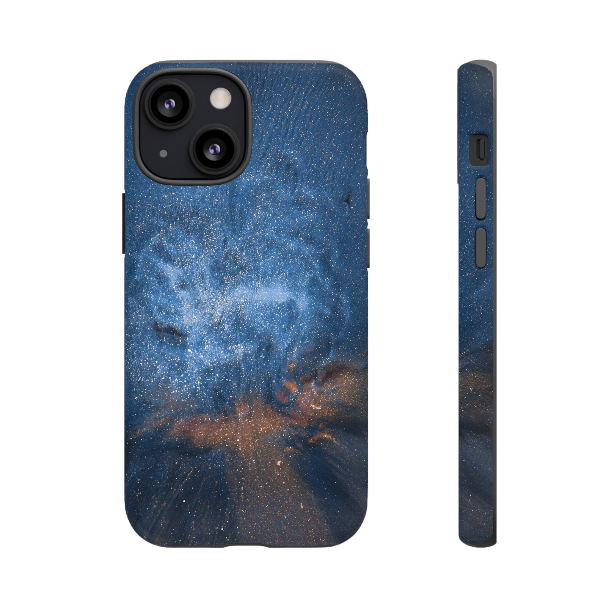 Blue Stardust Ink Art iPhone Case (Protective) iPhone 13 Mini Matte Phone Case