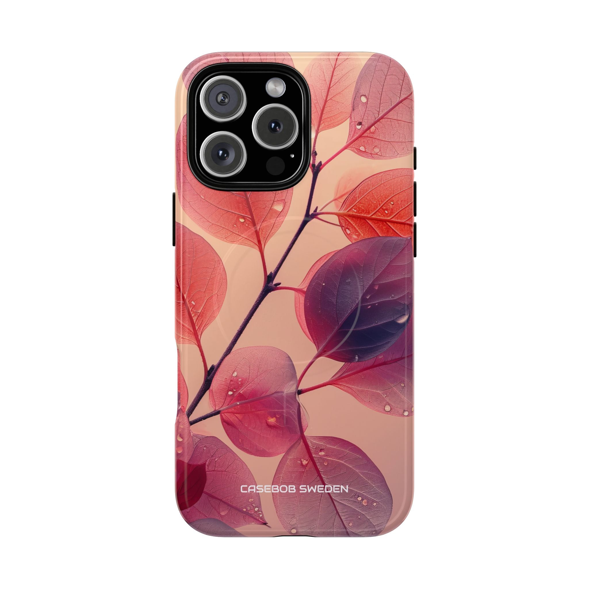 Pink Serenity Leaf Design - Tough + MagSafe® iPhone 16 Phone Case