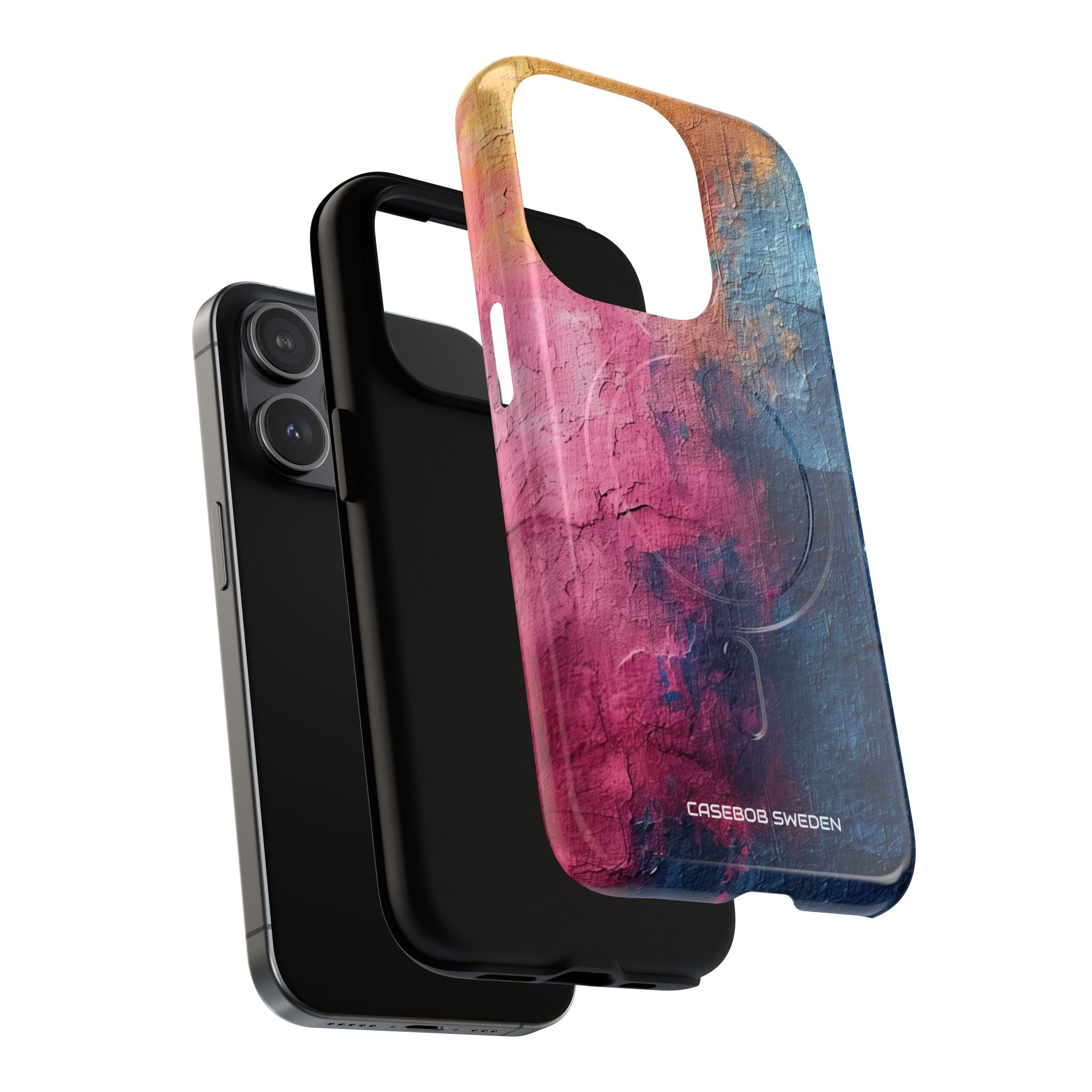 Blue Pink Abstract - Tough + MagSafe® iPhone 15 Phone Case