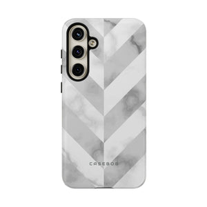 White Herringbone - Protective Phone Case