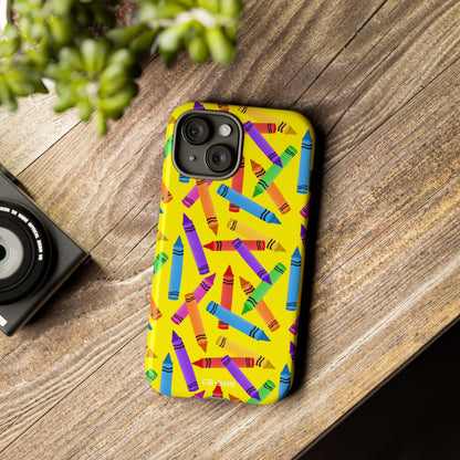 Crayons Scatter Playfully - iPhone Case