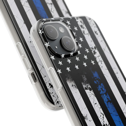 Blue Stripe Flag iPhone 15 Plus Case - Soft