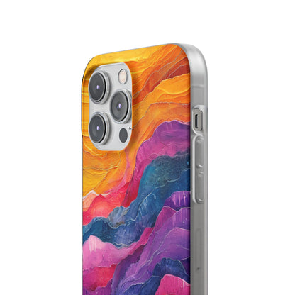 Vibrant Abstract Waves - Flexi iPhone 14 Phone Case