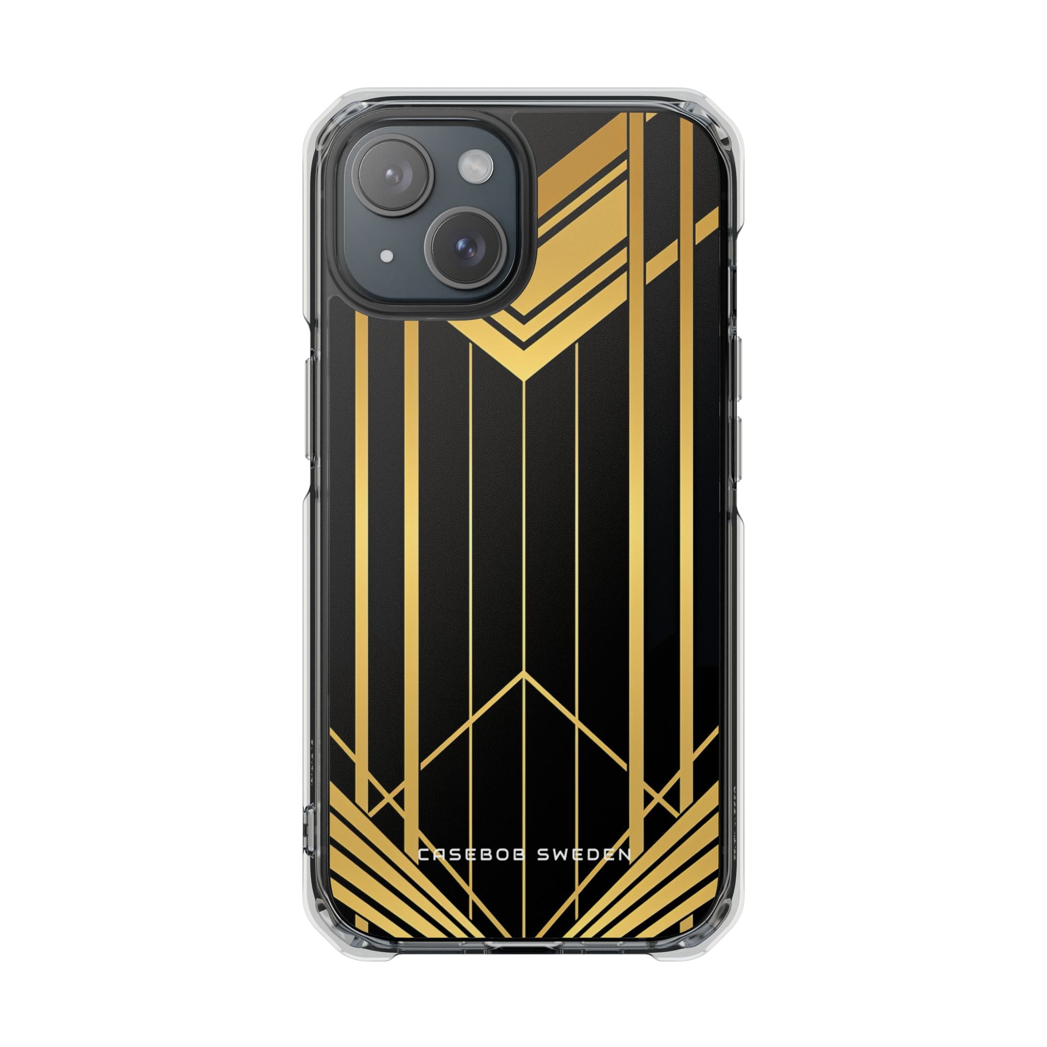 "Goldene Art Deco Symmetrie in geometrischer Eleganz" iPhone 15 - Klare, schlagfeste Handyhülle