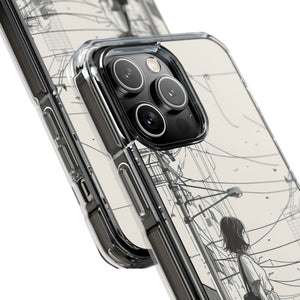 Urban Solitude Sketch - Phone Case for iPhone (Clear Impact - Magnetic)