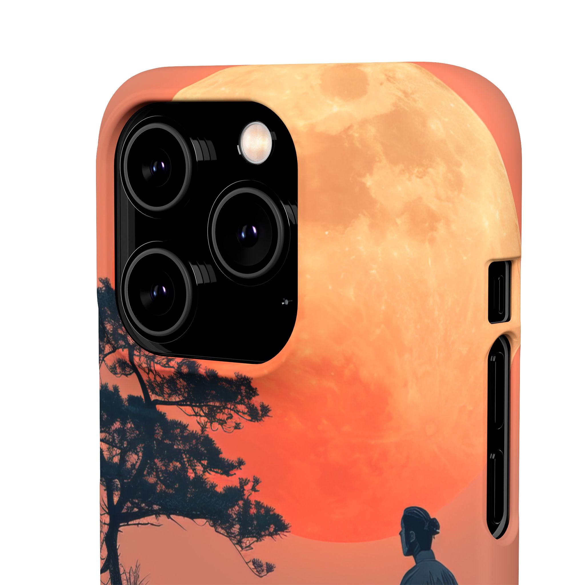 Zen Tranquility Under a Red Moon iPhone 14 - Slim Phone Case