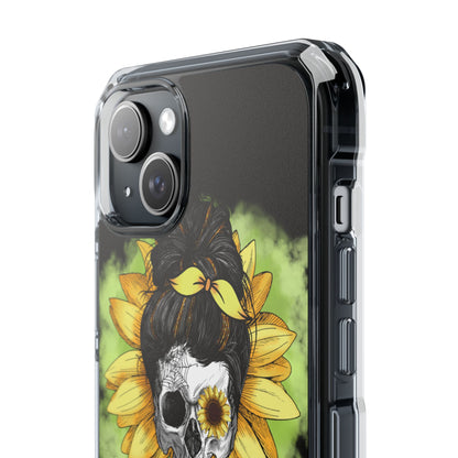 Sunflower Skull iPhone 15 Plus Case - Impact