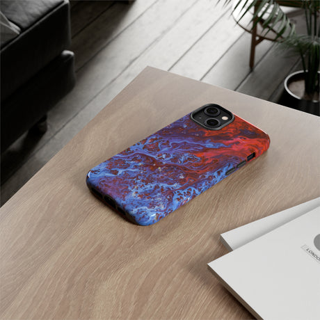 Blue Lava Ink Art iPhone Case (Protective) Phone Case