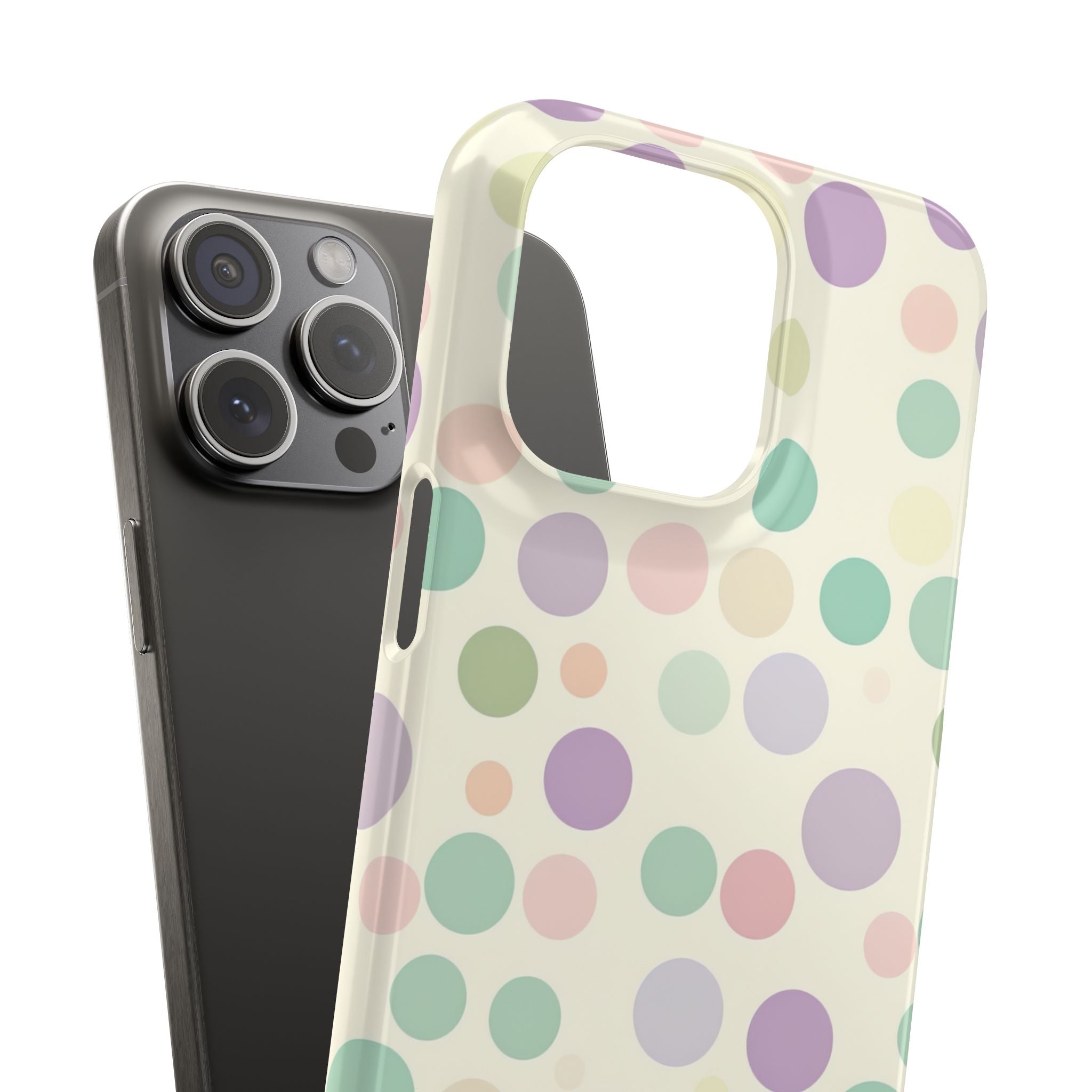 Playful Pastel Polka Dots - Slim iPhone 15 Phone Case