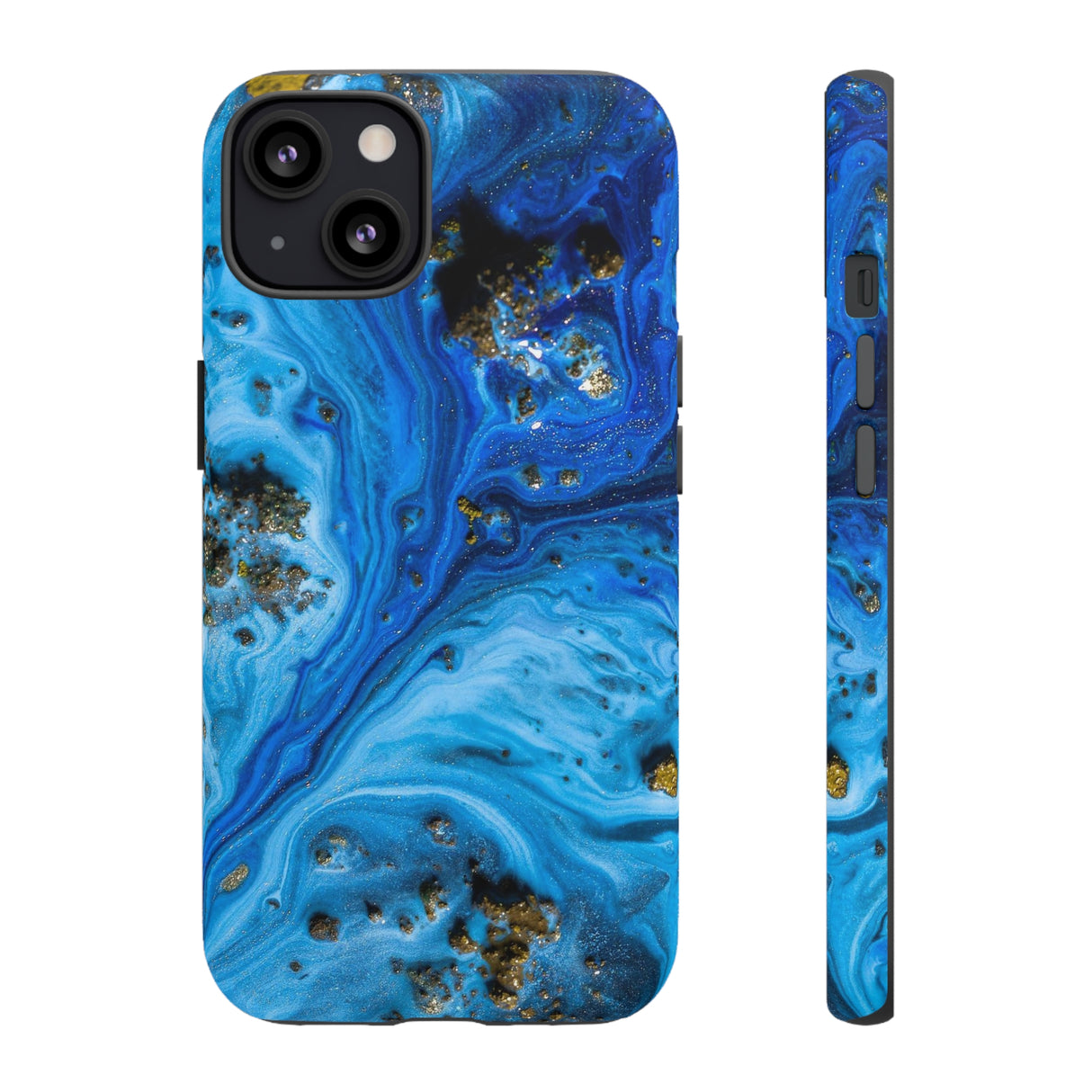 Blue Ice Melt Ink Art iPhone Case (Protective) iPhone 13 Matte Phone Case