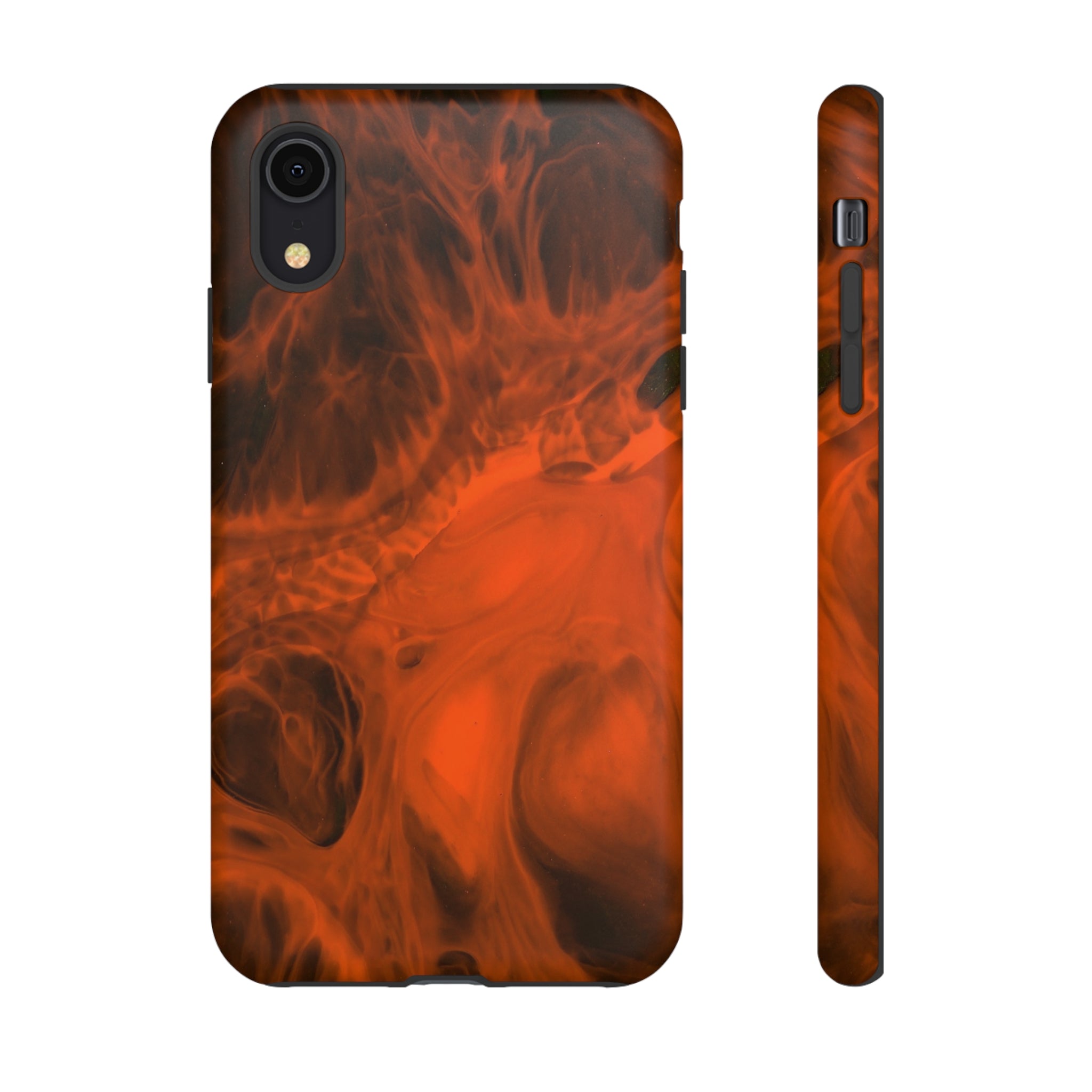 Red Flame Ink Art iPhone Case (Protective) iPhone XR Matte Phone Case