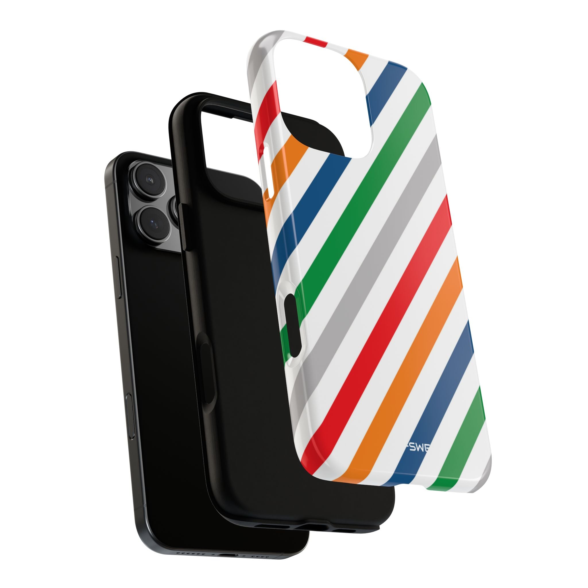 Vibrant Geometric Stripes - iPhone Case