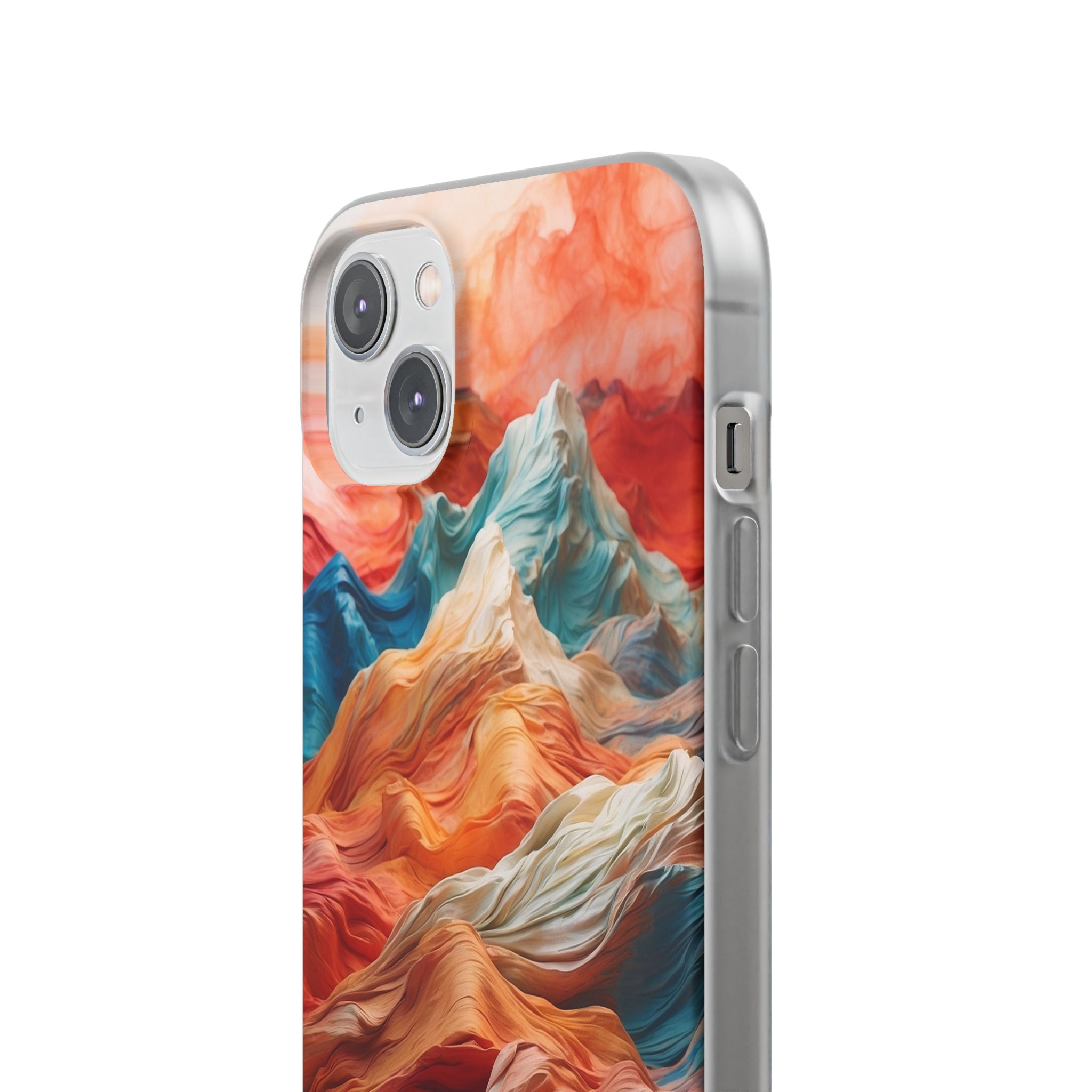 Fabric Peaks Cream iPhone 14 Plus Case - Soft