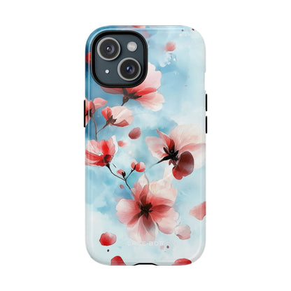 Pink Blossom Drift iPhone 15 Case - Tough+