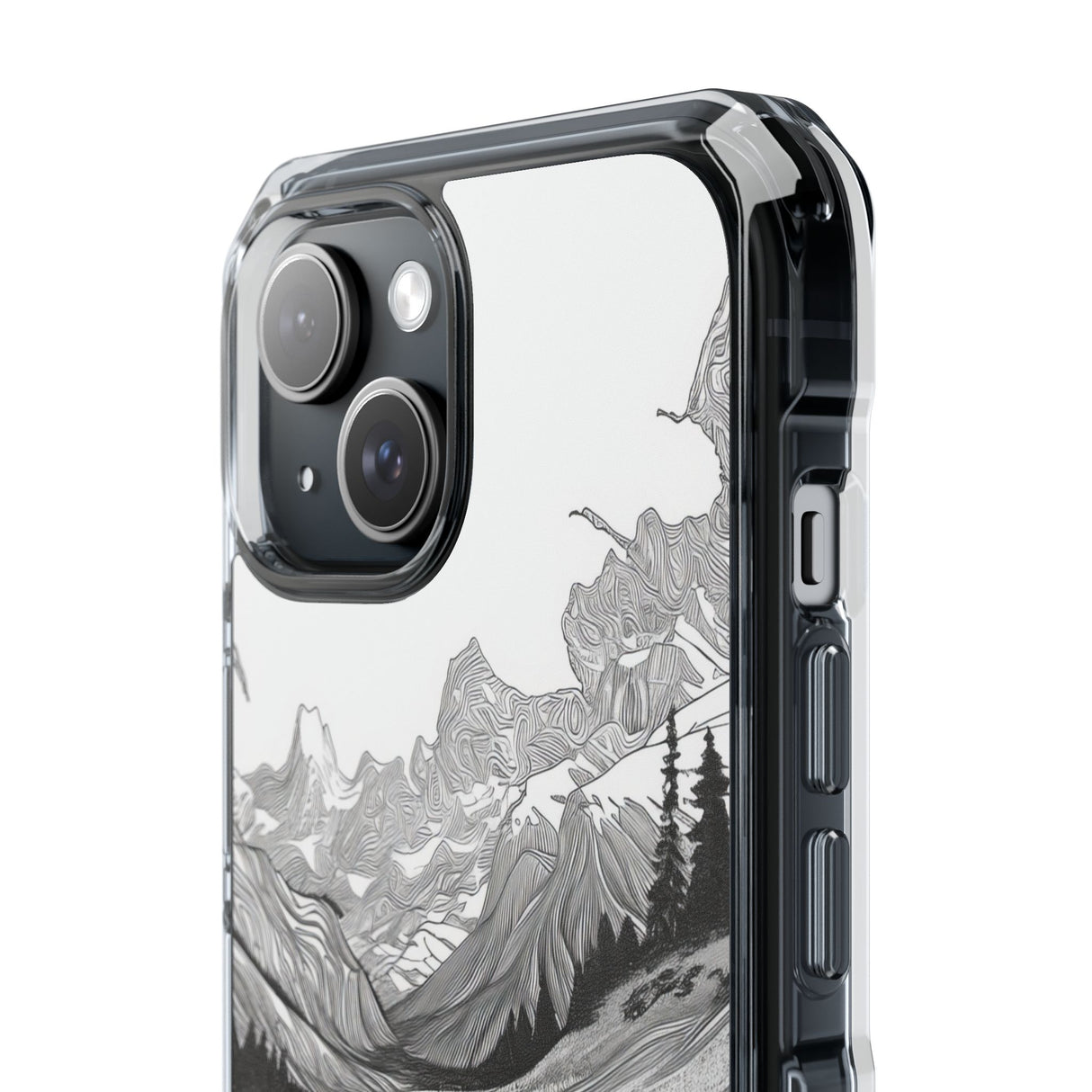 Monochrome Serenity - Phone Case for iPhone (Clear Impact - Magnetic)