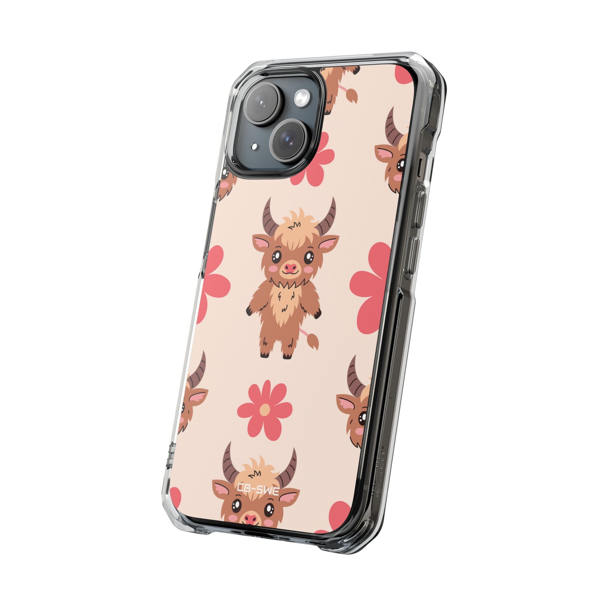 Cute Cattle & Flowers iPhone Case - Impact