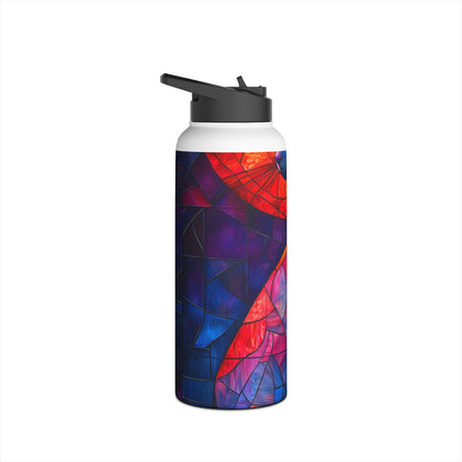 Stained Glass Cat - Stainless Steel Water Bottle
