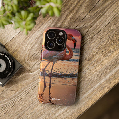 Sunset Flamingo Stand - iPhone Case