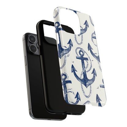 Navy Anchor Loop iPhone 15 Pro Max Case - Tough+