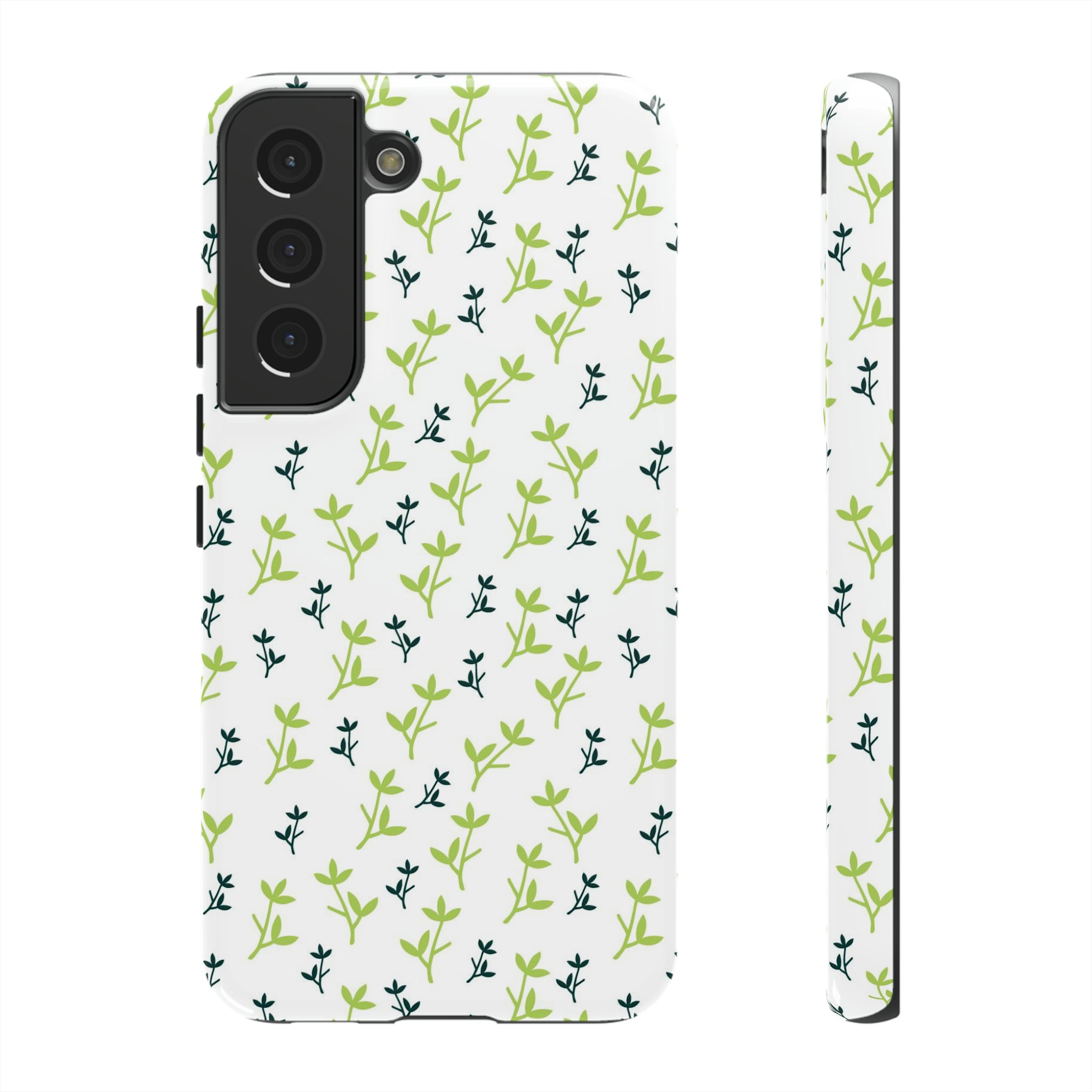 White Flower Pattern - Protective Phone Case