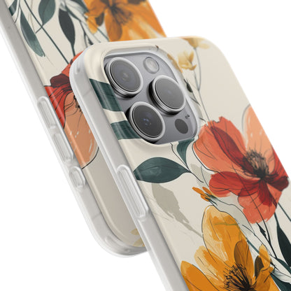 Elegant Floral Harmony iPhone 15 - Flexi Phone Case