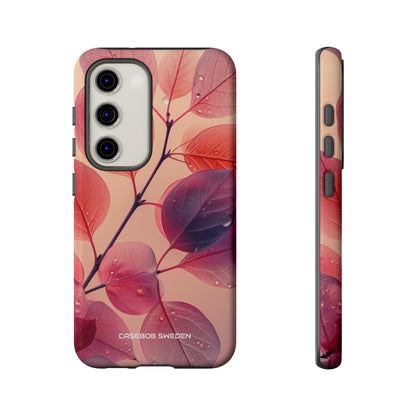 Pink Serenity Leaf Design - Tough Samsung S23 Phone Case