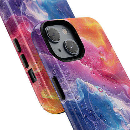 Abstract Blue Pink Waves - Tough + MagSafe® iPhone 14 Phone Case