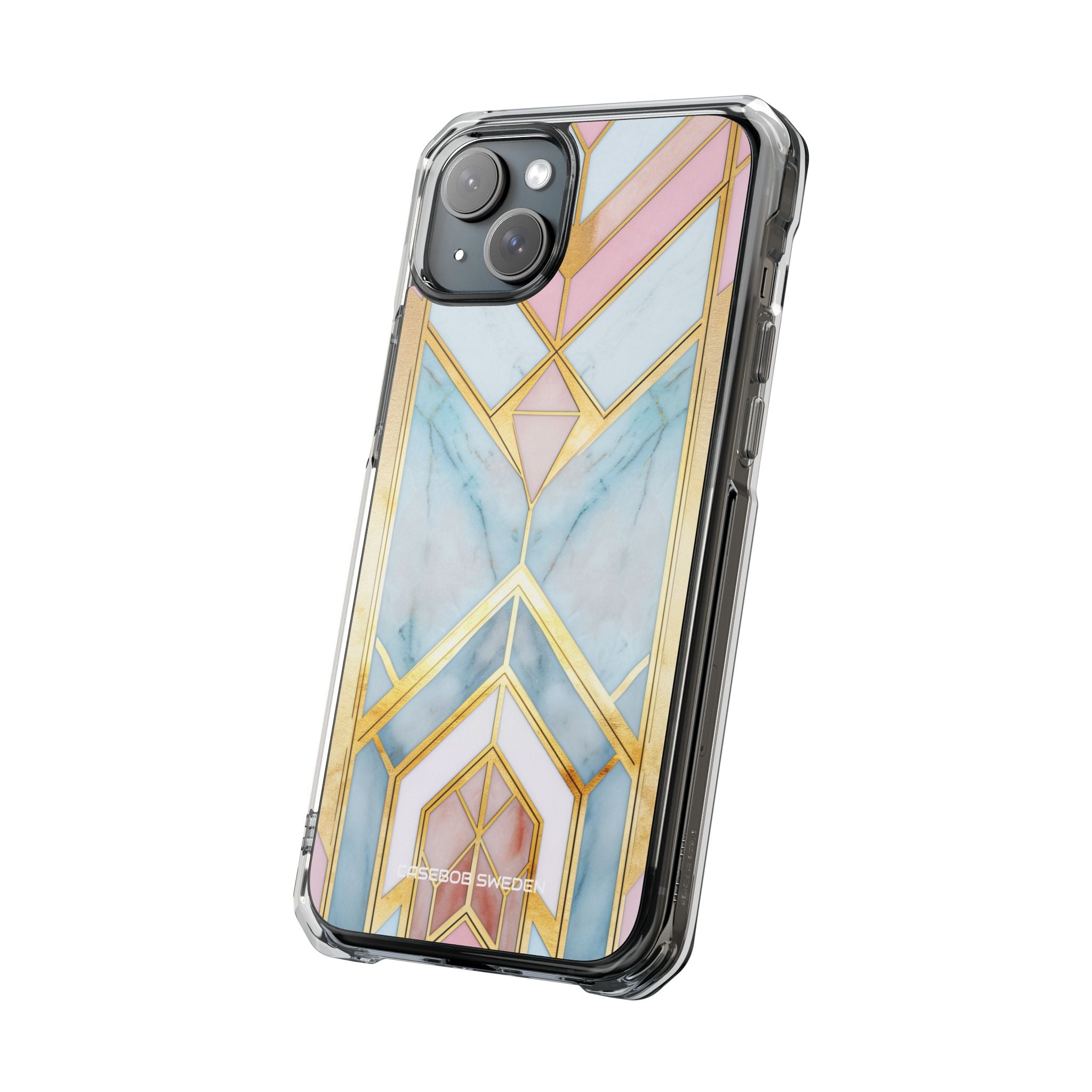 Gold Pink Art Deco - Clear Impact iPhone 15 Phone Case