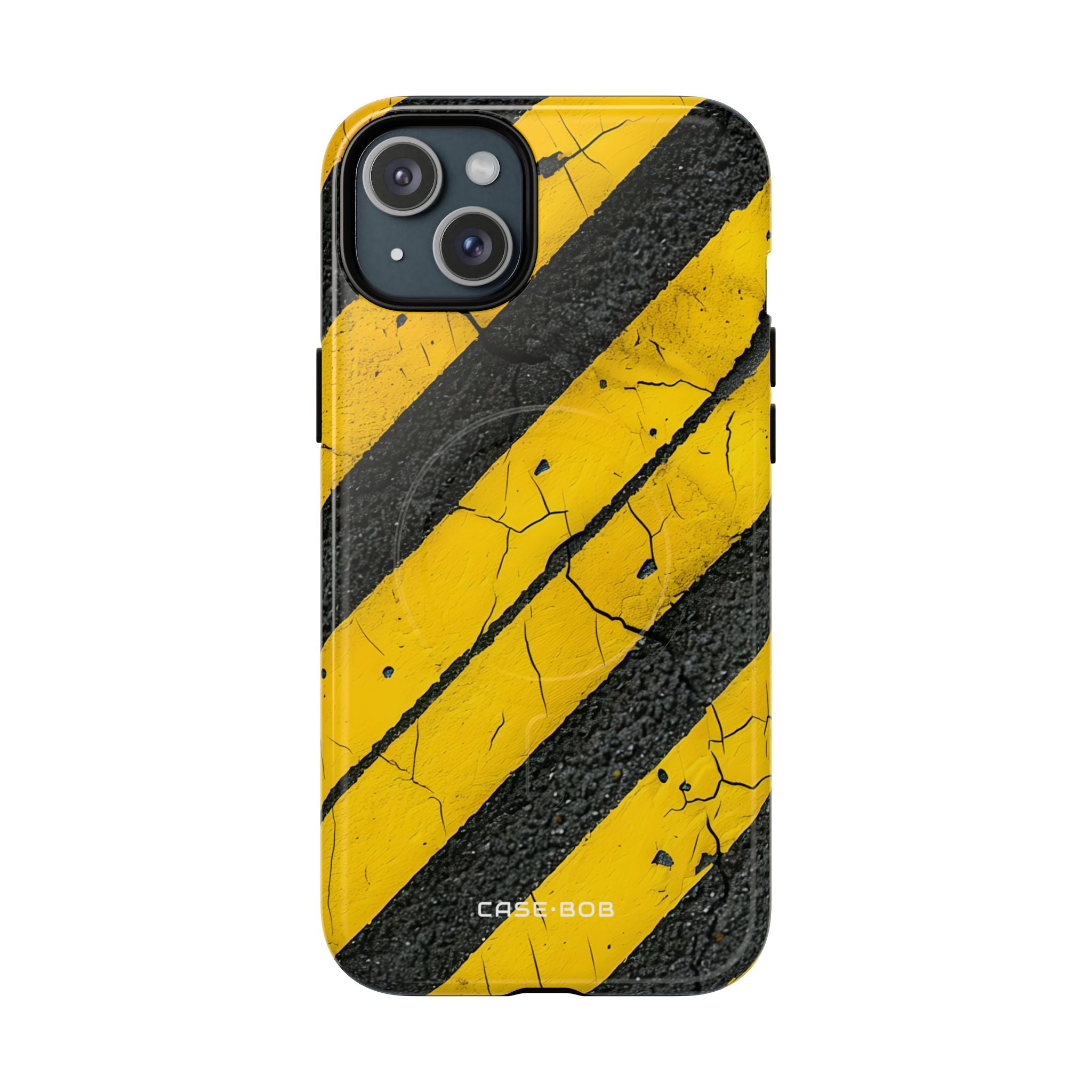 Yellow Stripe Distress iPhone 15 Plus Case - Tough+