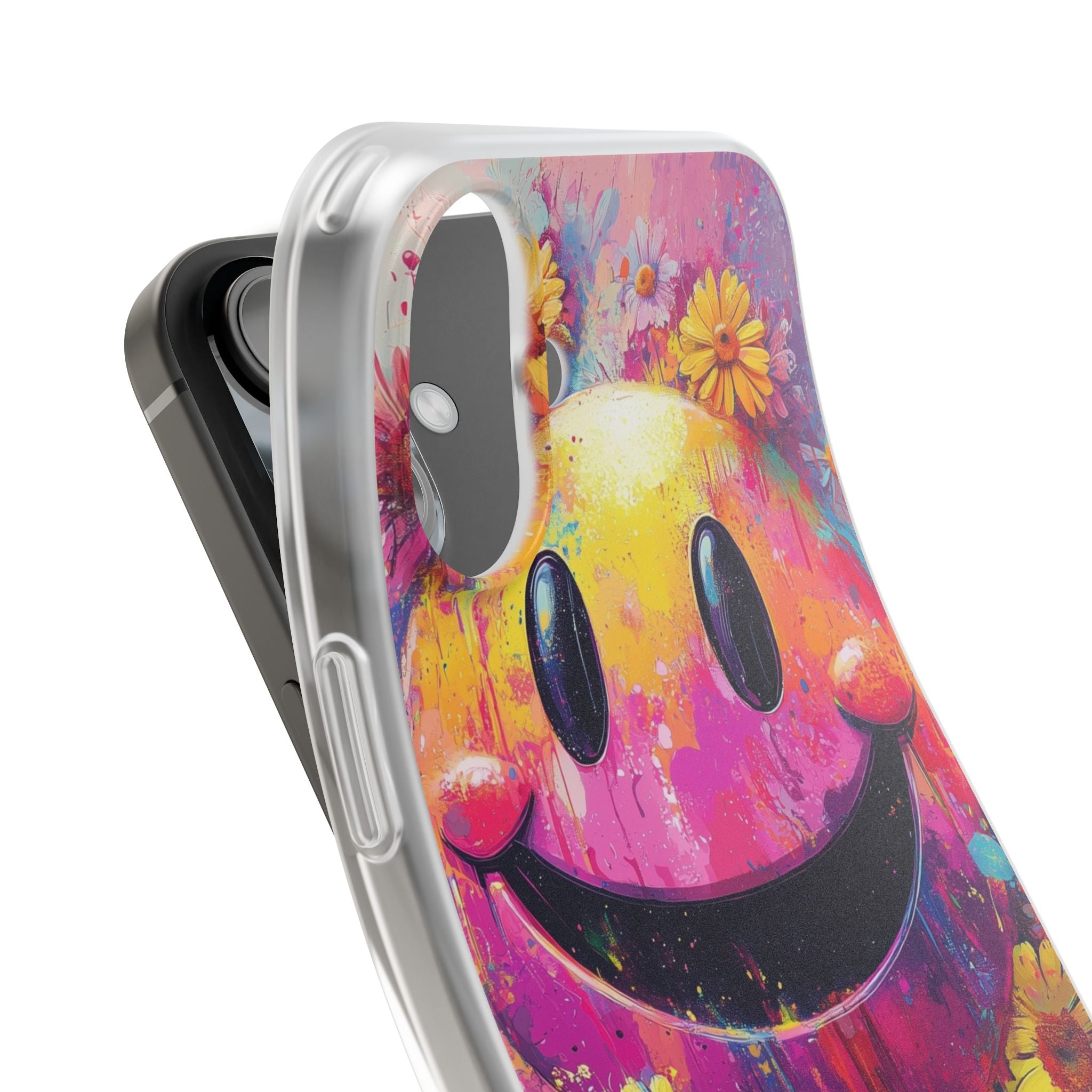 Smiley Bloom iPhone 16 Plus Case - Soft