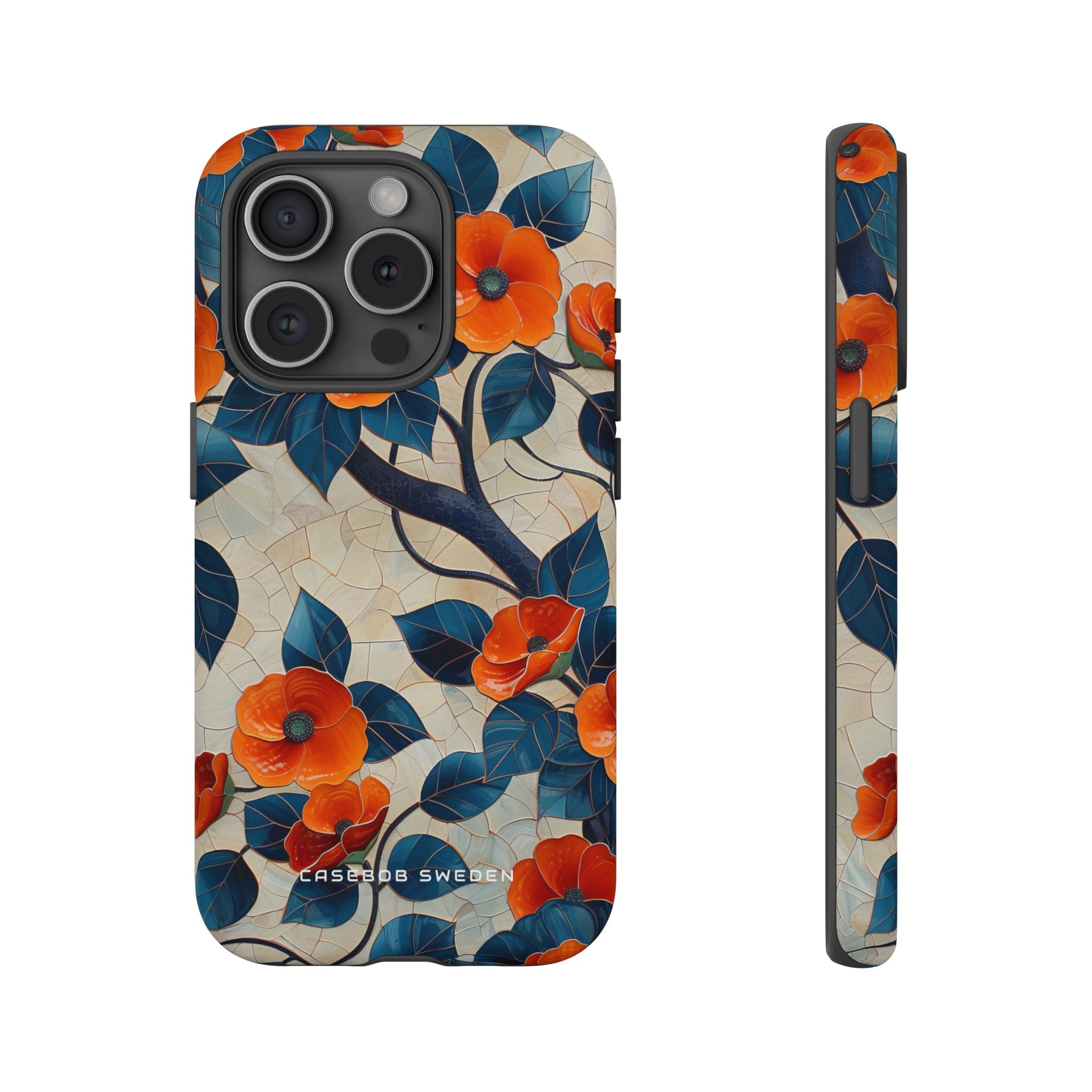 Orange Blossoms Mosaic Harmony iPhone 15 - Tough Phone Case