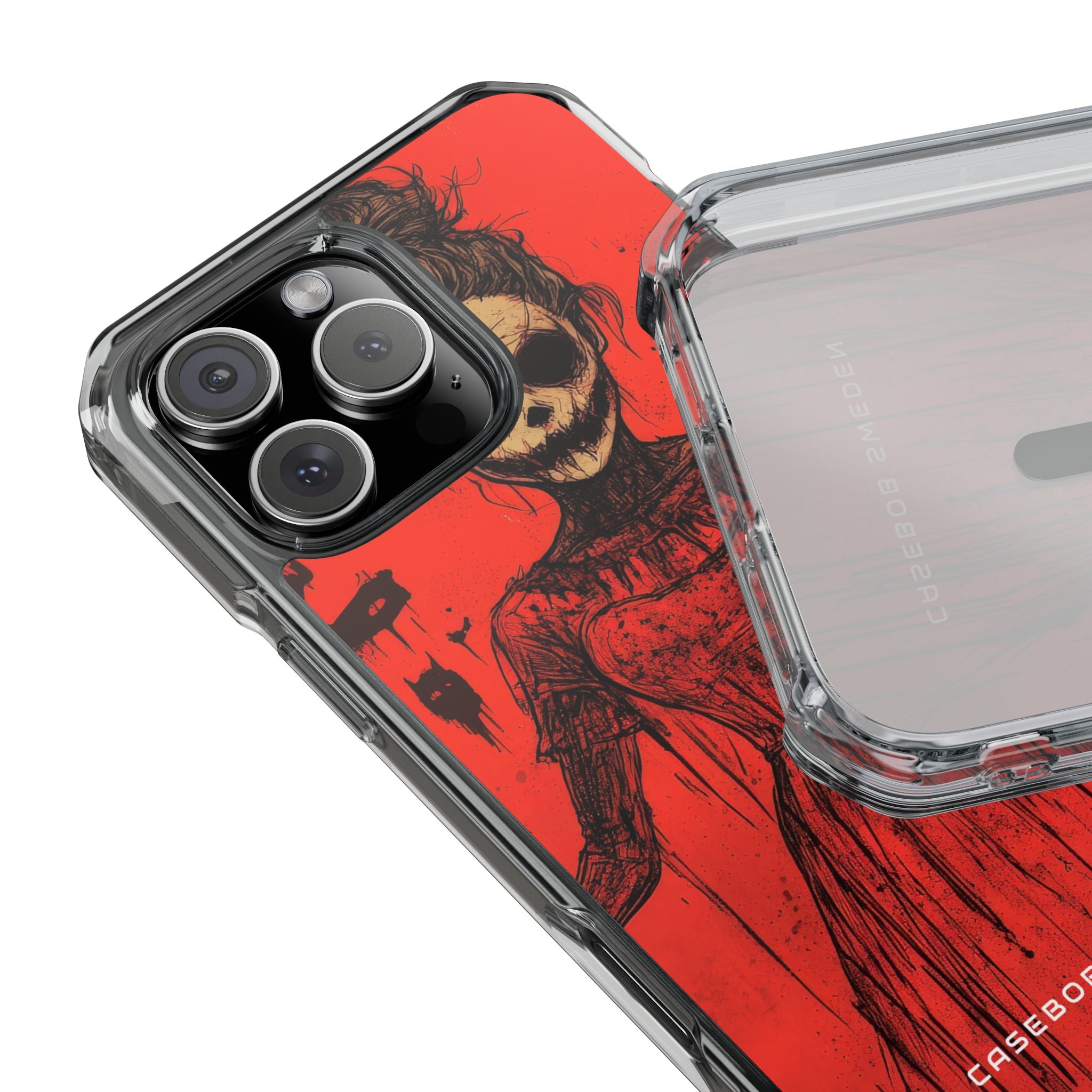 Haunting Scarlet Descent iPhone 16 - Clear Impact Phone Case