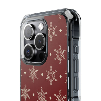 Cream Snowflake Crimson iPhone 15 Pro Case - Impact