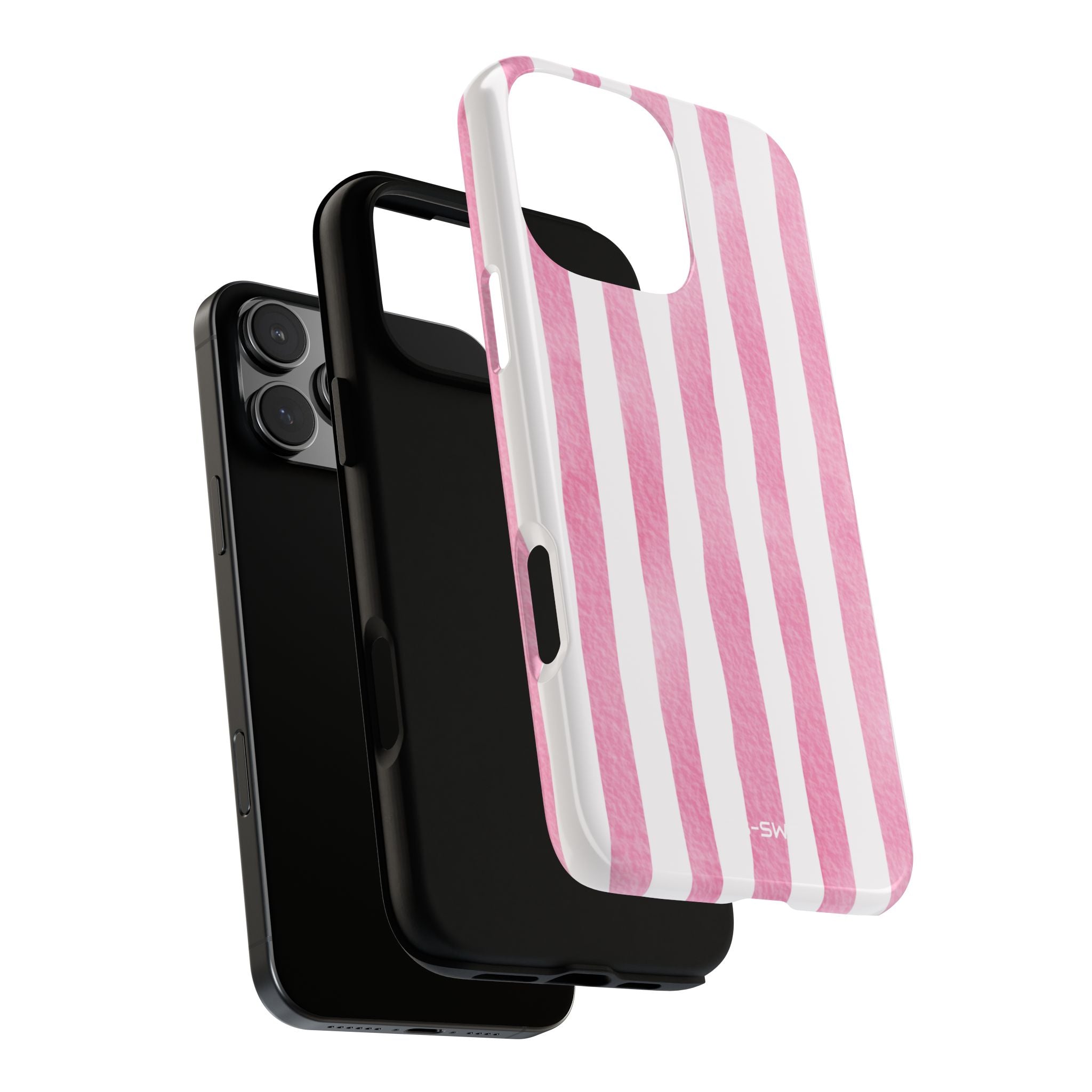 Pink Watercolor Stripes - iPhone Case
