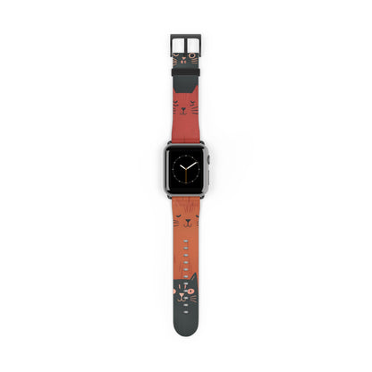 Cat Columns Orange - Watch Band