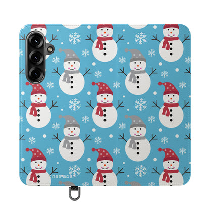 Snowman Glow - Samsung S25+ Case - Lompakkokotelo