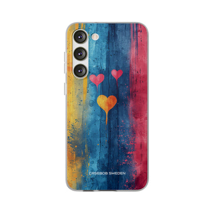 Hearts Watercolor Art - Flexi Samsung S23 Phone Case