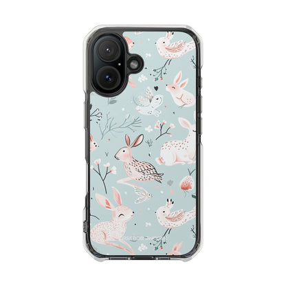 Whimsical Bunny Blossom - Clear Impact iPhone 16 Phone Case