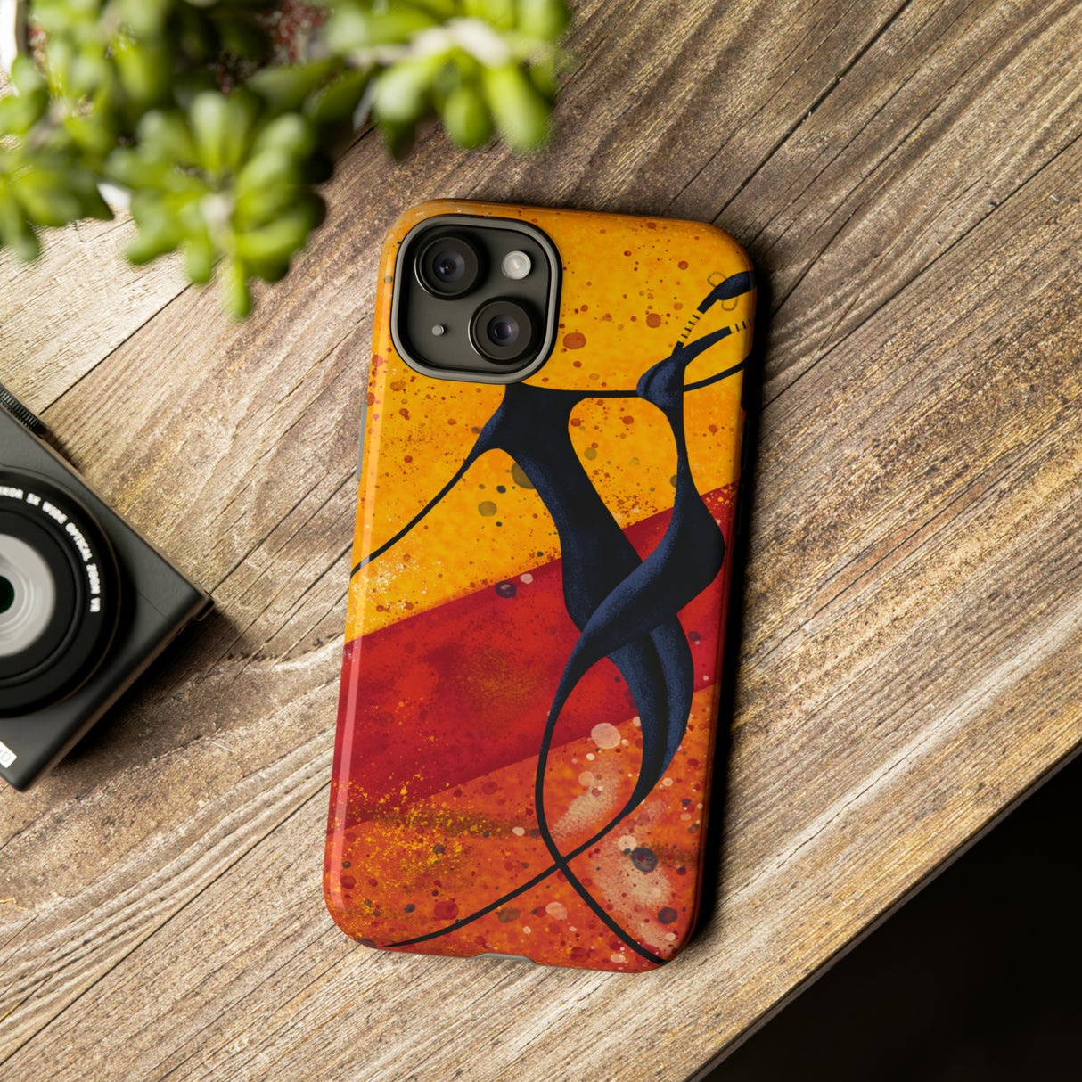 Oil painting - African couple dance - Protective Phone Case