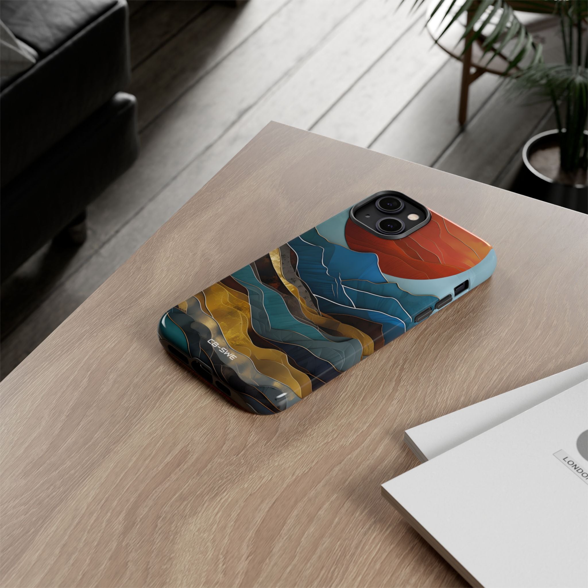Sunset Geometry Waves - iPhone Case