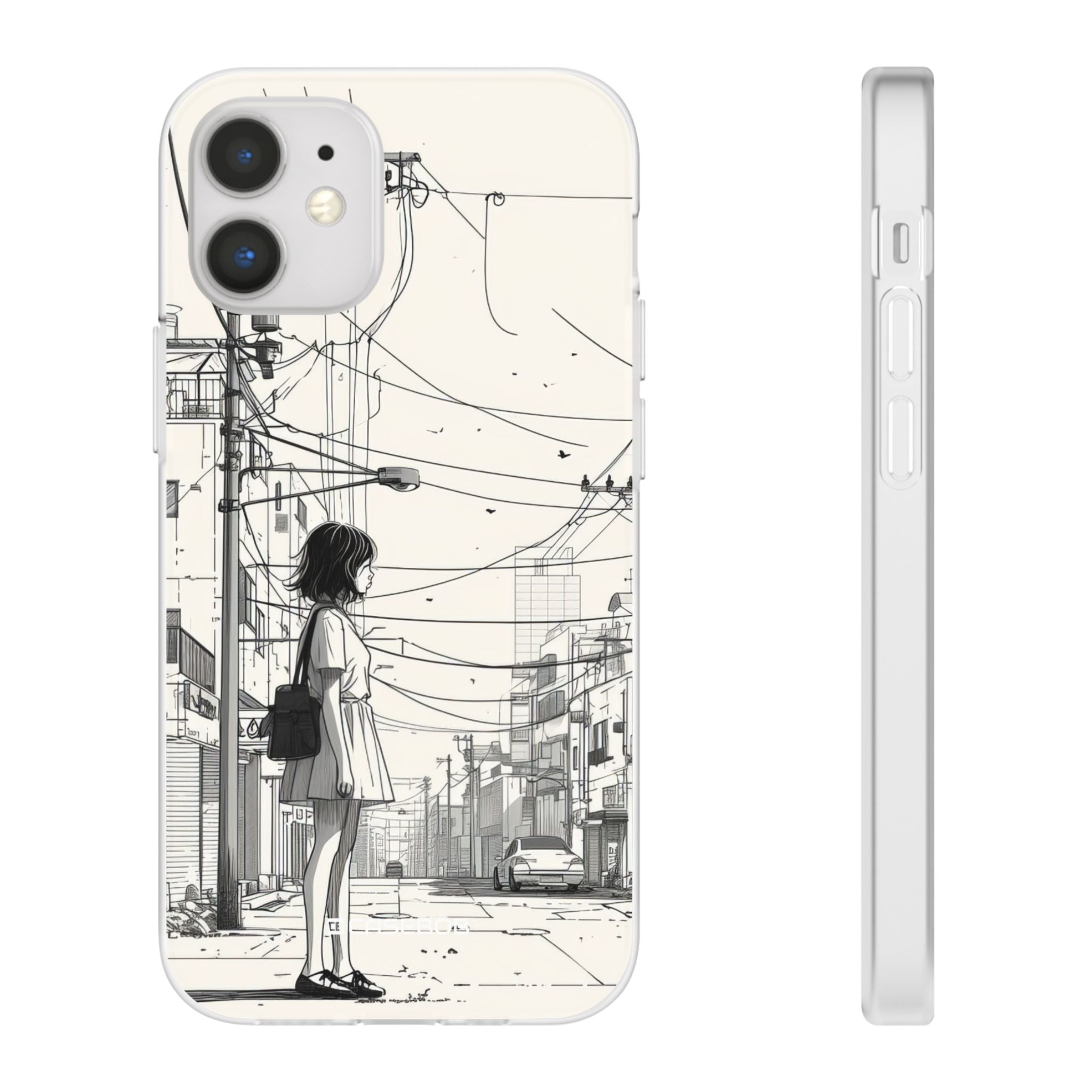 Urban Solitude Sketch | Flexible Phone Case for iPhone