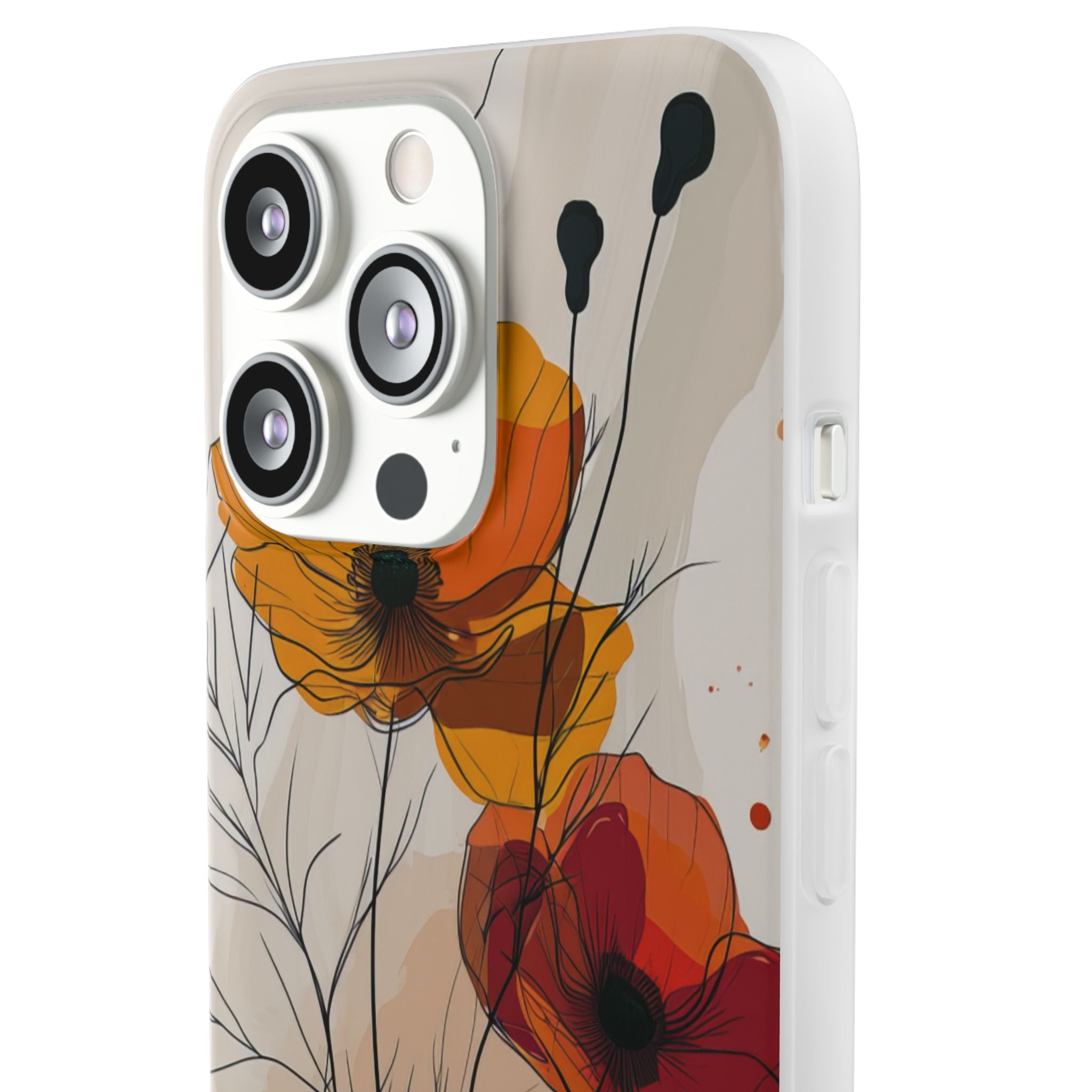 Fiery Floral Abstraction | Flexible Phone Case for iPhone