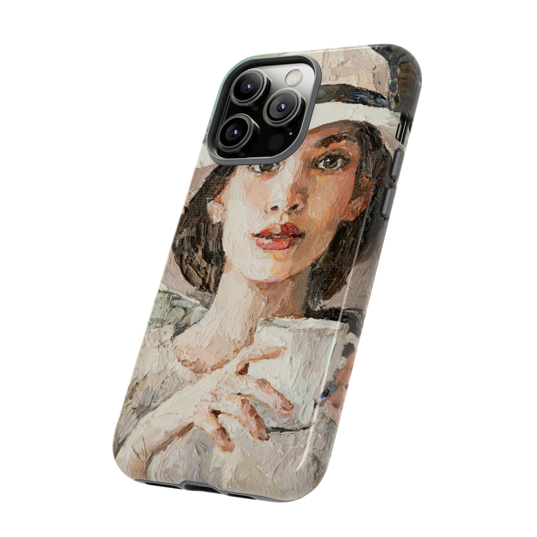 Oil Painting - Lady in a White Hat - Protective Phone Case