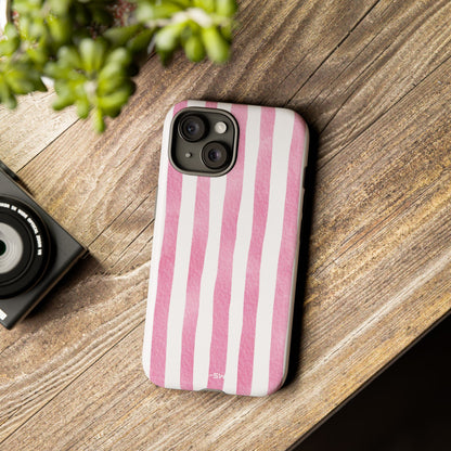 Pink Watercolor Stripes - iPhone Case