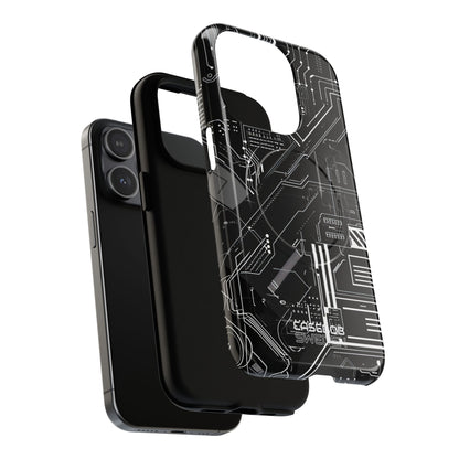 Futuristisch Circuit Raster iPhone 15 - Tough+