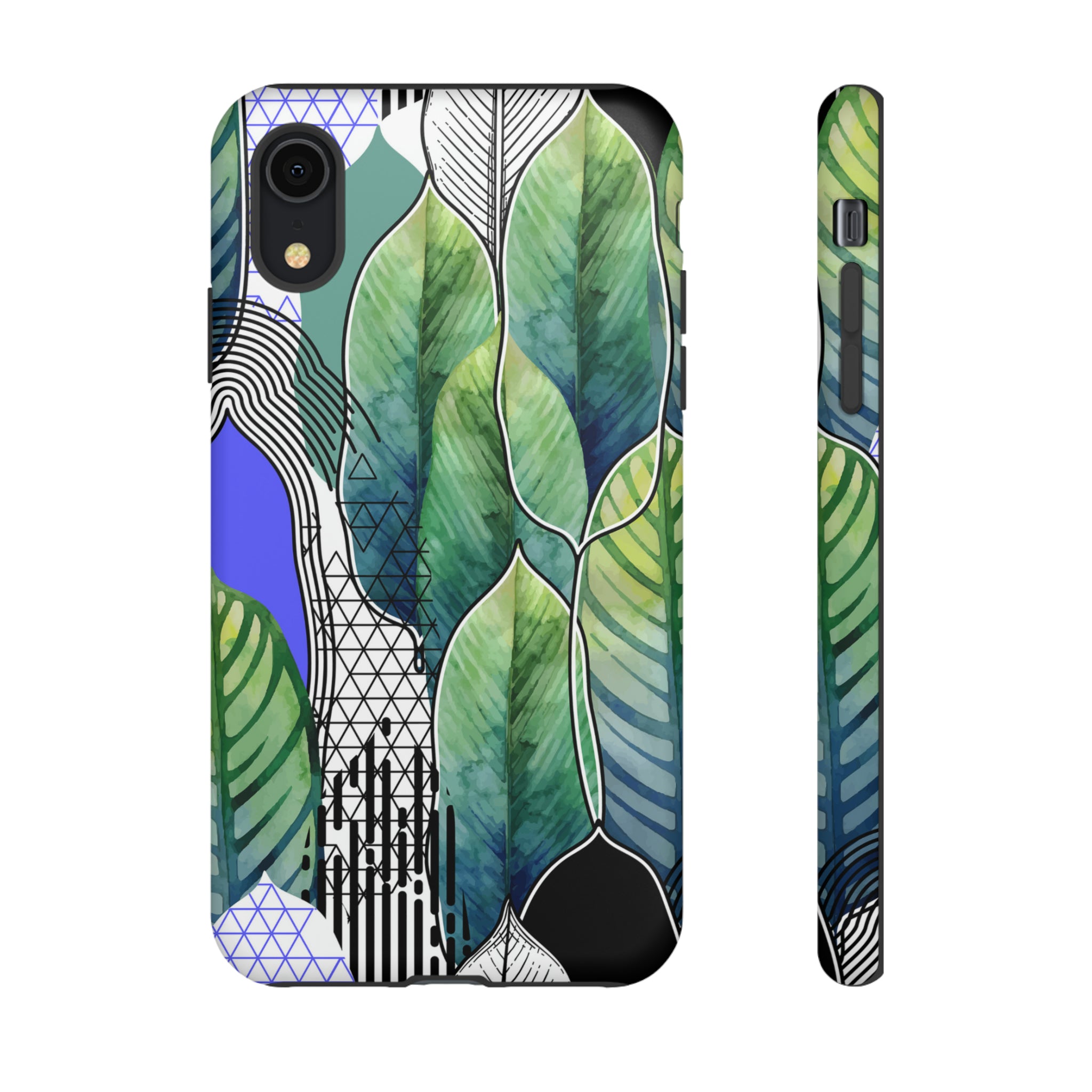 Watercolor Green Leafs - Protective Phone Case