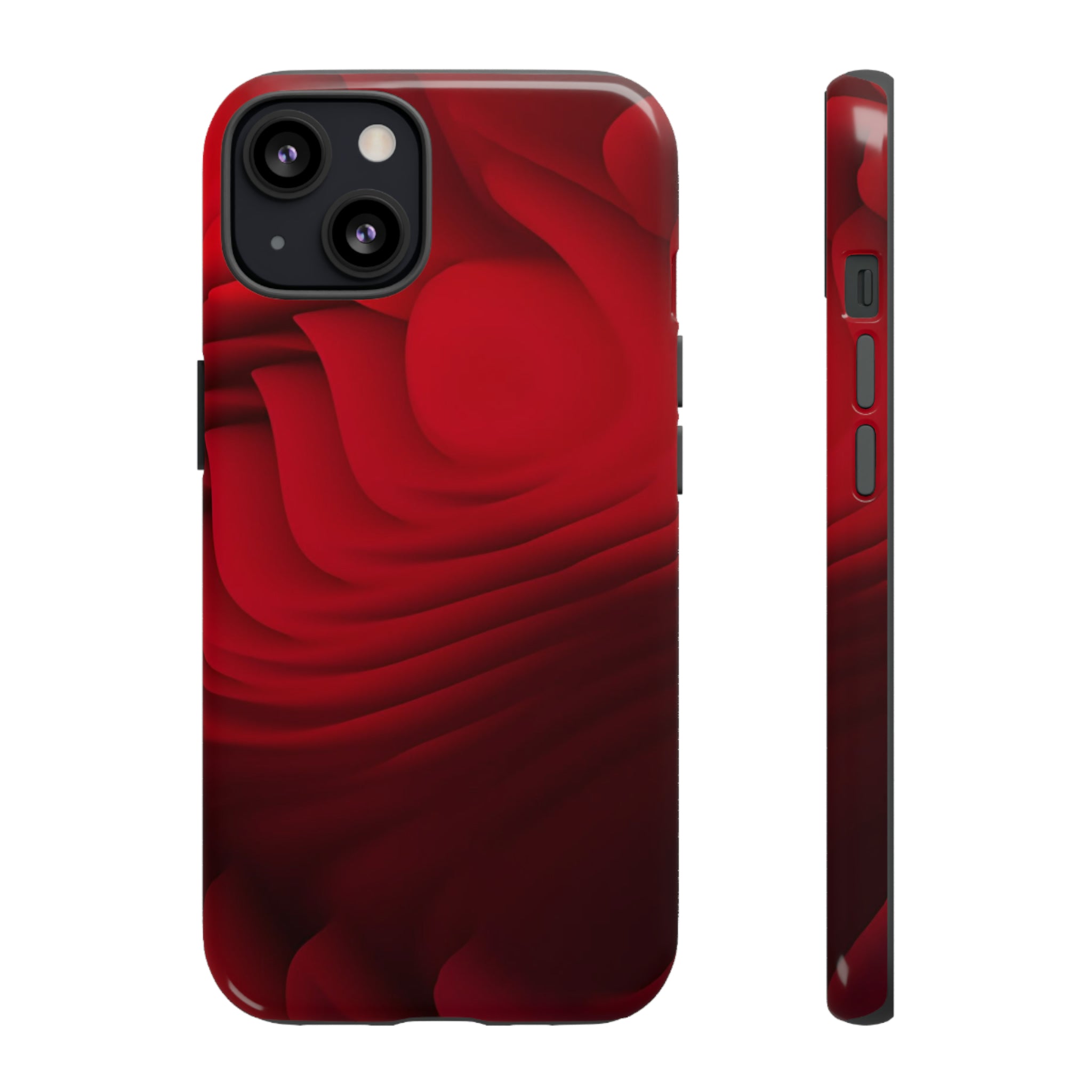 Red Center Waves - Protective Phone Case