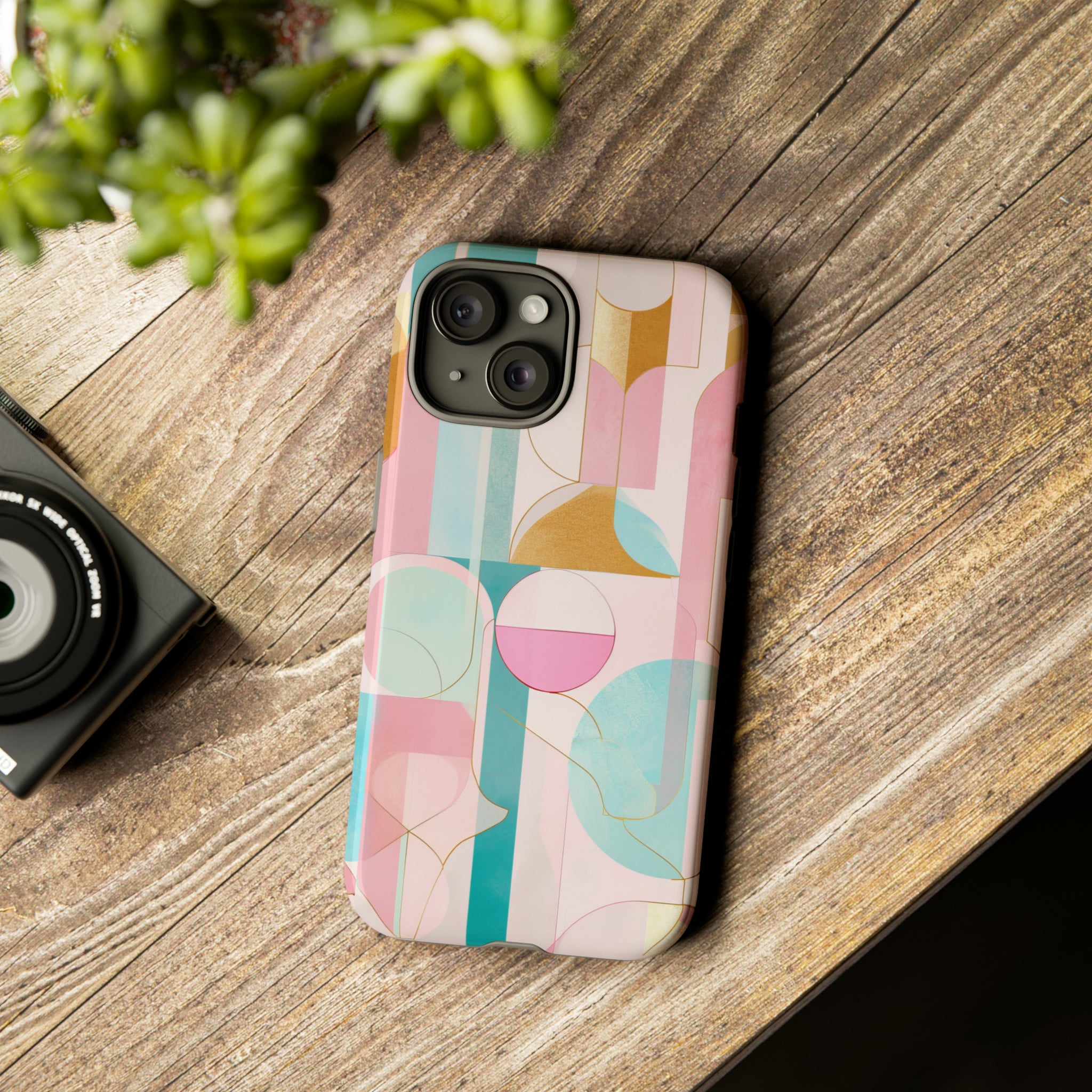 Deco Pink Geometric Fusion - Protective Phone Case